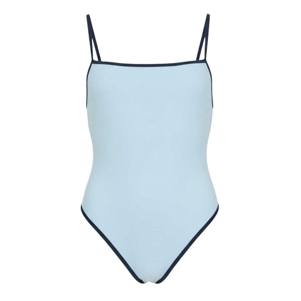 Jack Wills Womens/Ladies Contrast Detail One Piece Bathing Suit / Baby Blue